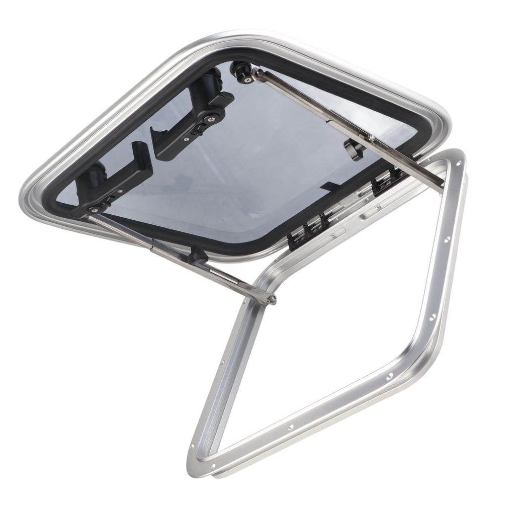 410x410mm Boat Ventilation Hatch Window Square Push Out Deck Porthole Skylights Escape Window for 3‑23mm Thickness