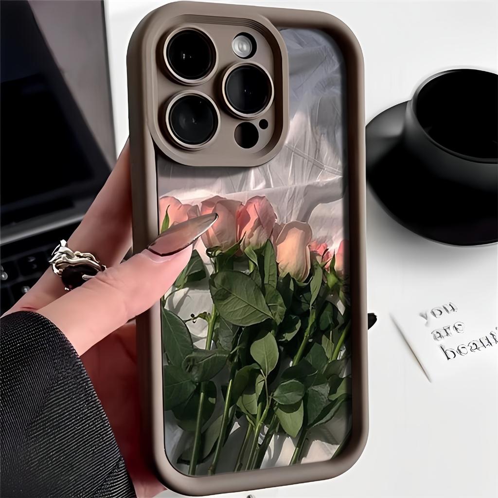 Applicable To Apple 16promax Mobile Phone Case New IPhone 15 Protective Case 13pro Trend 12 Pink Roses