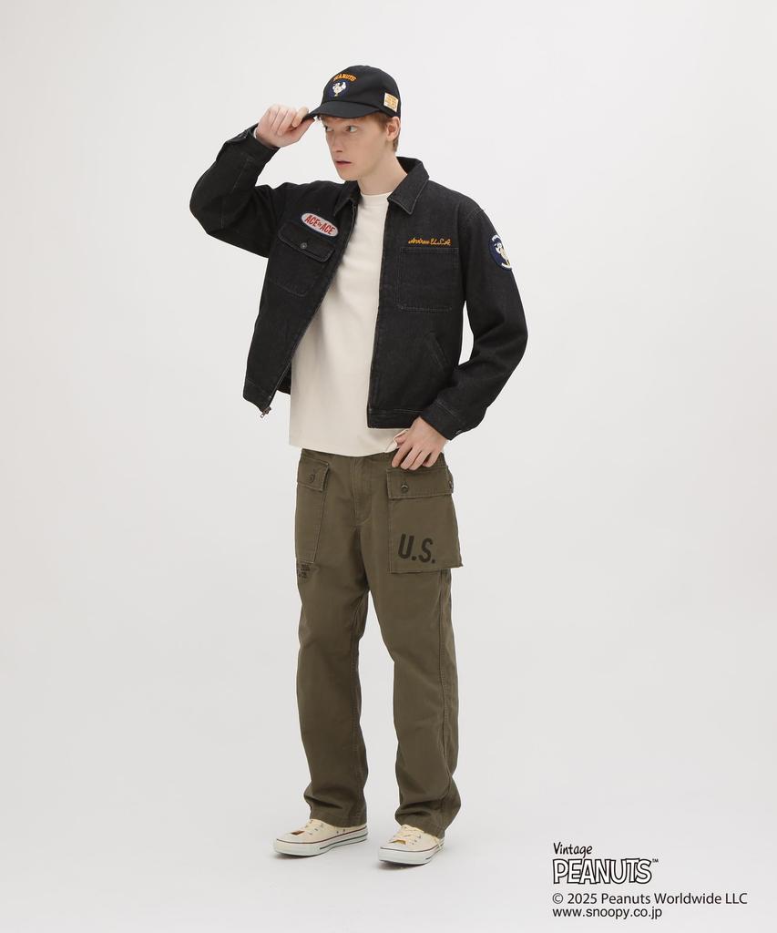 AVIREX WORK JACKET PEANUTS men's M 010 black 783-5252041