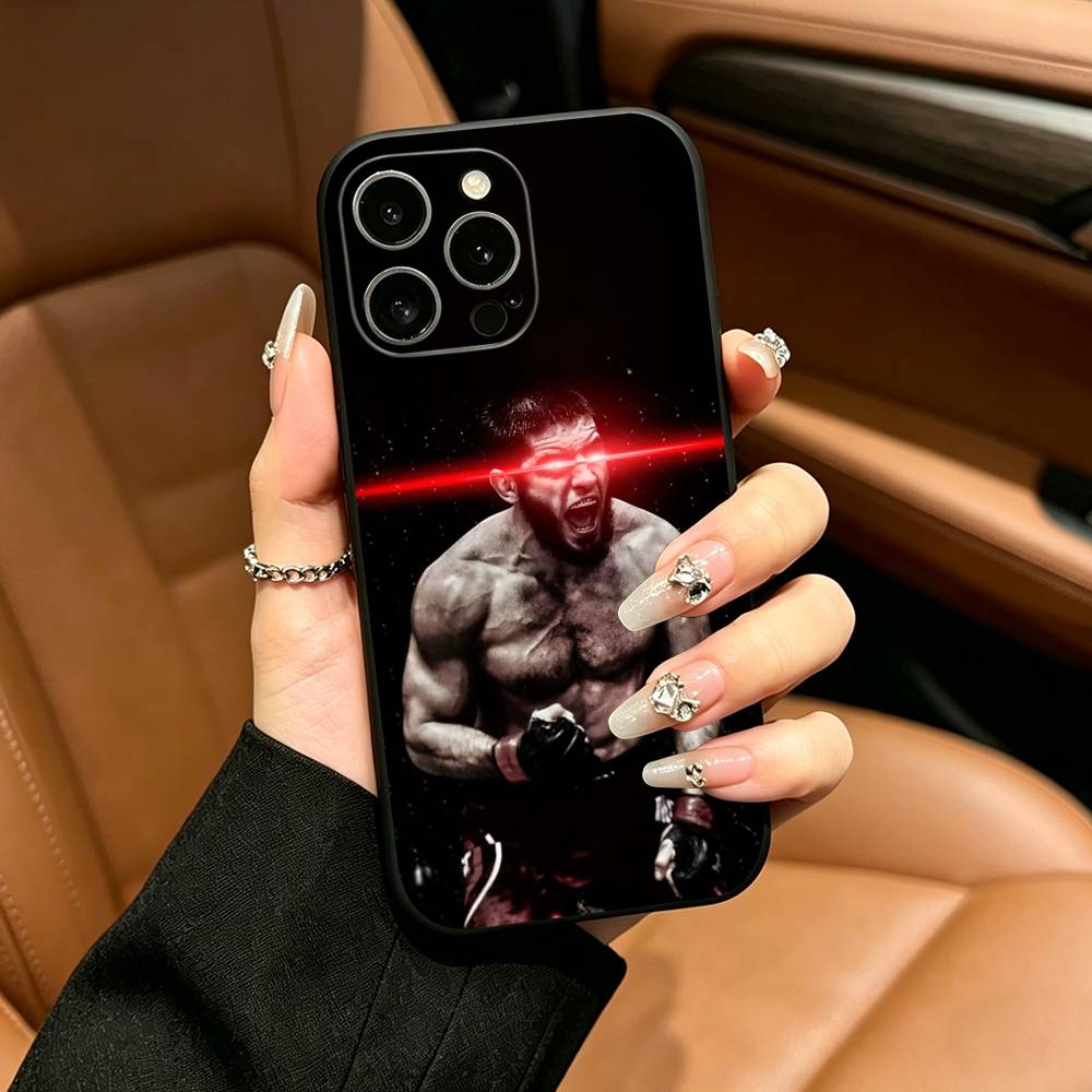 Чехол для телефона GOAT Lightweight-Ислам Махачев для iPhone 17,16,15,14,13,12,11 Pro Max,16Plus,XS Мягкий Черный Чехол