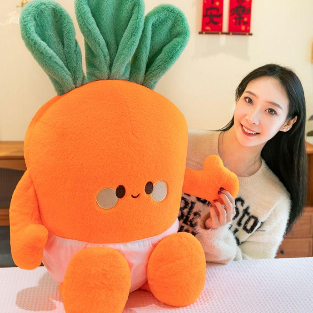 Daikon Cartoon Carrot Plush Toy Mo Mo Hu Hu Stuffed Carrot Doll Home Decor Gifts