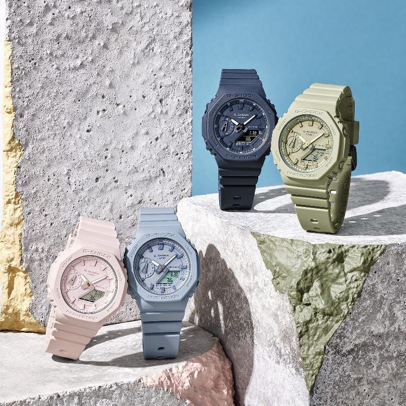 Casio Мужские кварцевые часы с аналоговым дисплеем, ударопрочные, водонепроницаемые 200 м, из смолы GMA-S2100BA-2A1