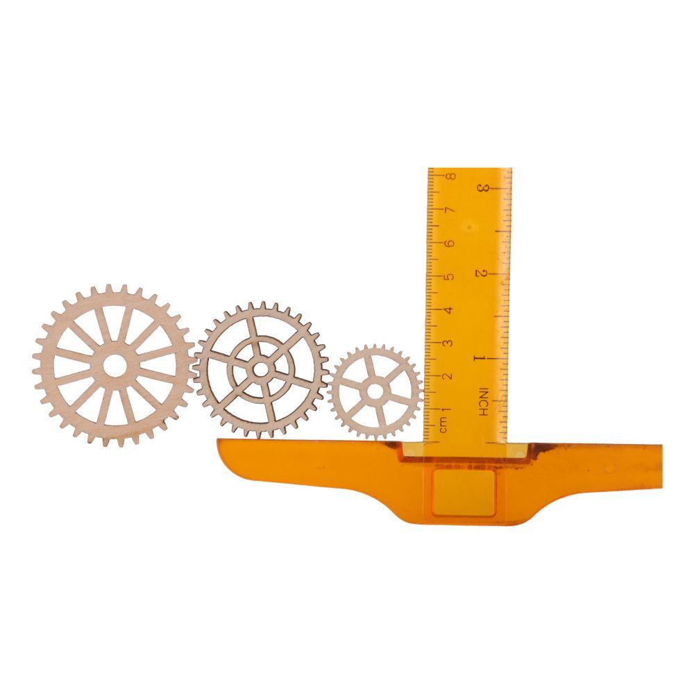 Brown Wooden Gear Wheels Wood Wooden Decoration Blank Gear Slices Craft Wheels for DIY