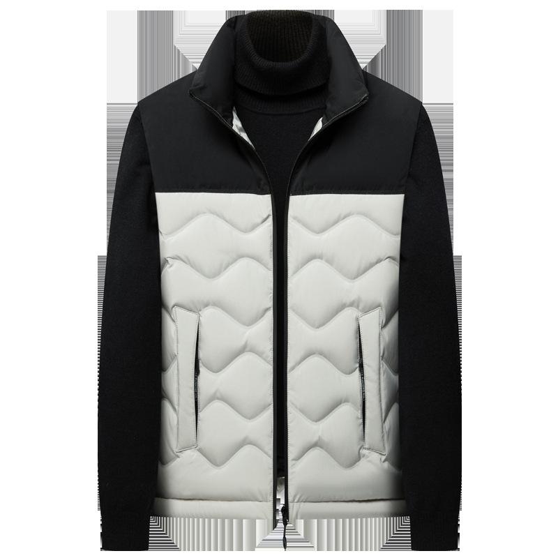 Осенне-зимний мужской жилет без головы с воротником-стойкой, сшитый из пуха, мужская зимняя теплая куртка-жилет