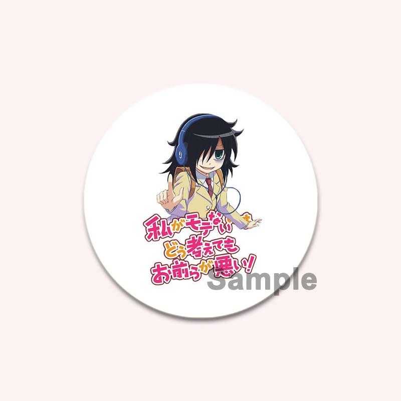 32/44/58MM Аниме Tomoko Kuroki Watamote Pins Милый мультяшный значок ручной работы Броши для нагрудника для рюкзака Одежда Подарки Аксессуар