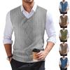 Men's Fashion Printed V-Neck Vest Sleeveless Knitted Pullover