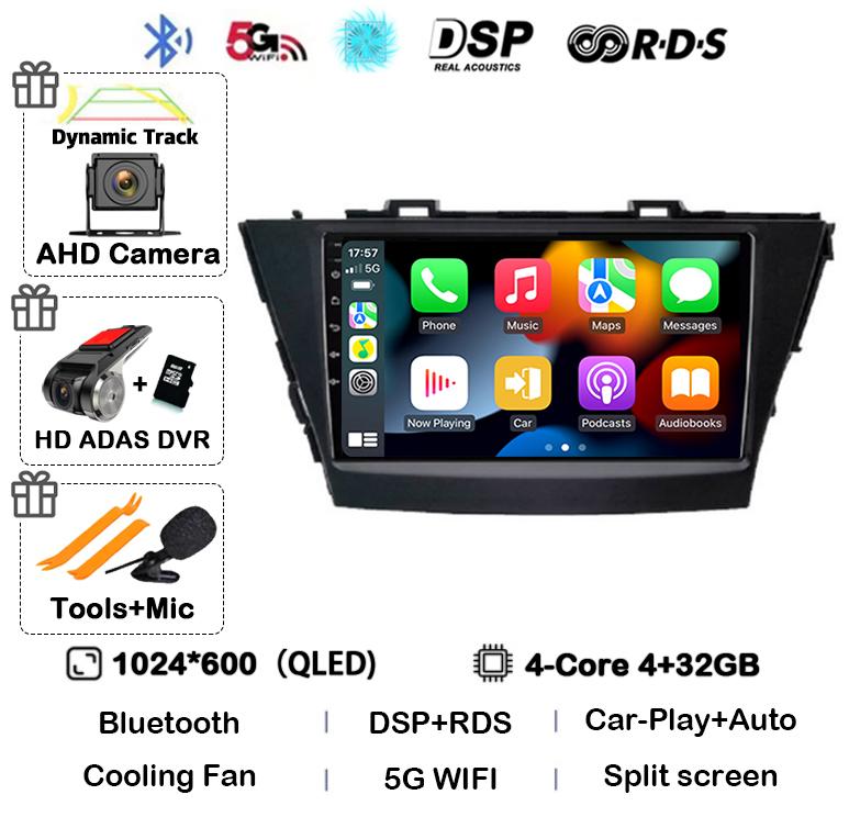 Android 14 Carplay для Toyota Prius Plus V Alpha 2012 2013 2014 2015 2016 2017 LHD/RHD автомобильный радиоприемник мультимедийный плеер стерео GPS BT