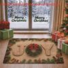 1pc, 2D Flat Printing, Christmas JOY Theme Holiday Living Room Entrance Mat, Non-Slip Machine Washable Easy To Clean Polyester Carpet, Suitable for Ho