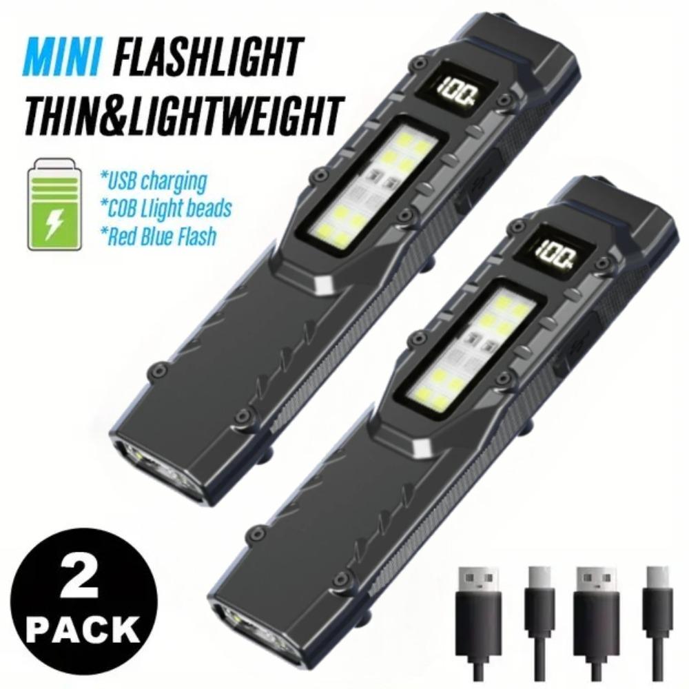 Portable EDC Torch Flashlight USB Rechargeable Hand Flashlight IPX44 Waterproof LED Work Light for Emergency Camping