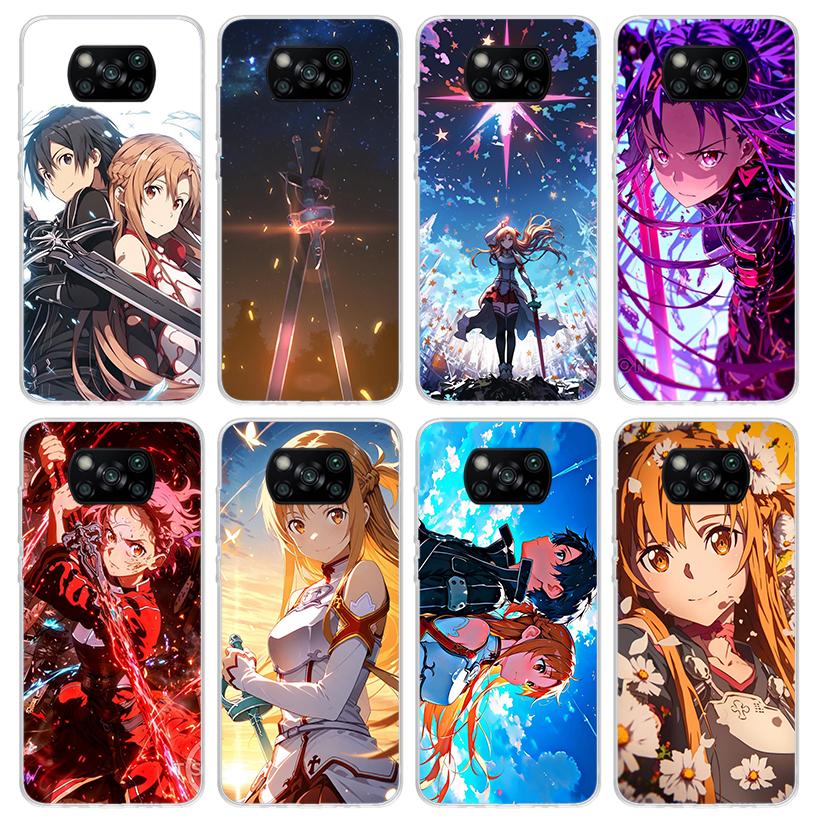 Anime Sword Art Online SAO Phone Case For Xiaomi Poco X5 X6 X7 Pro F7 Ultra M7 Redmi 15C 15 13C 13 12C 12 10 10C 10A 9 9C 9T 9A
