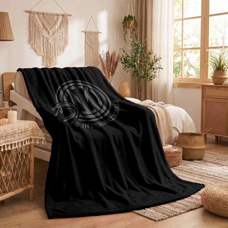 Inter Milan Print Flannel Blanket Soft Warm Sofa Bed Throw Blanket For Home Office Bedroom