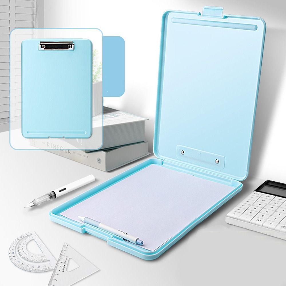A4 File Folder A4 File Clipboard Box Case Large Capacity Waterproof Memo Clip Board Plastic File Storage File Organizer Student