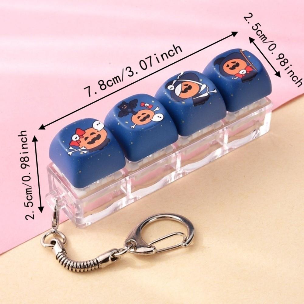 Cartoon Pattern Light Up Keychain Toy Light Up Fidget Keyring Toy Everyday Stress Relief