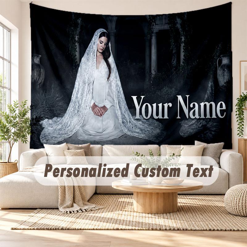 Custom Name Wall Hanging Tapestry,Lana Del Rey Decorative Backdrop Tapestry For Dorm Home