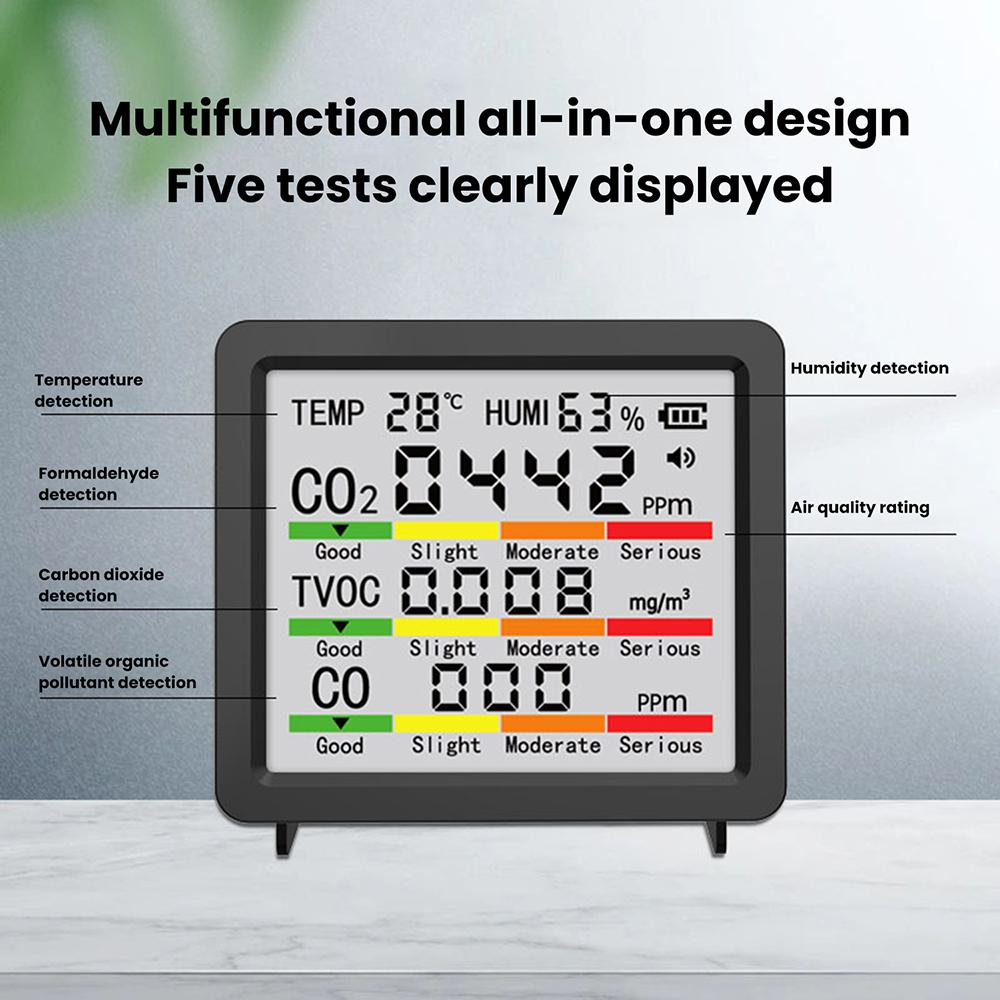 Temperature Humidity Meter Digital Air Thermometer Hygrometer CO2 Air Monitor Detector Tester Tool