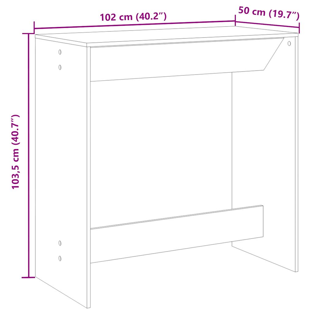 Bartisch Smoked Oak 102 x 50 x 103.5 cm Particleboard