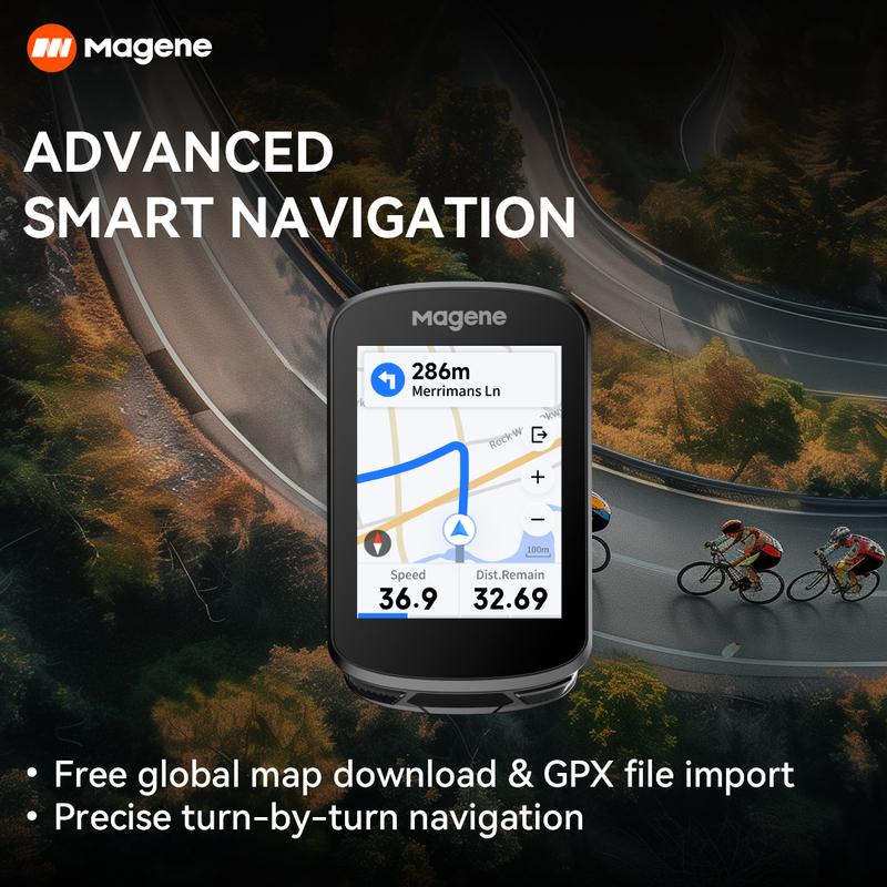 Велокомпьютер Magene C506 SE с GPS, Навигацией, WiFi, Спидометром, Цифровым Секундомером, 2.4-дюймовым Одометром, Bluetooth, Ant+, Для Помещений