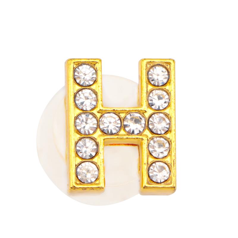 Новые золотые буквы алфавита, шармы для обуви, металлическая кнопка, стразы, корона, украшения для обуви, аксессуары для садовой обуви для женщин, мужчин, 1 шт.