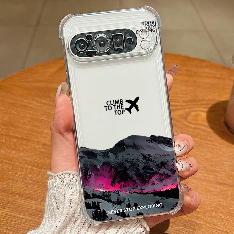 Чехол для телефона TPU с узором "Пейзаж" для Google Pixel 9 Pro Pixel 9 Pro XL Мягкий силикон Прозрачная задняя крышка для Google Pixel 9A