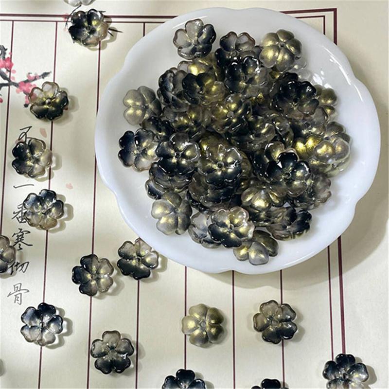 14 мм стеклянные бусины в виде цветов, браслет ручной работы, ожерелье, серьги, ювелирный материал, инструменты для самостоятельного изготовления, аксессуары для изготовления ювелирных изделий