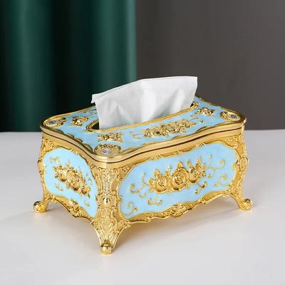 Коробка для салфеток в европейском стиле, настольная коробка для салфеток в стиле ретро, роскошный чехол для салфеток с узором в виде розы, украшение для дома