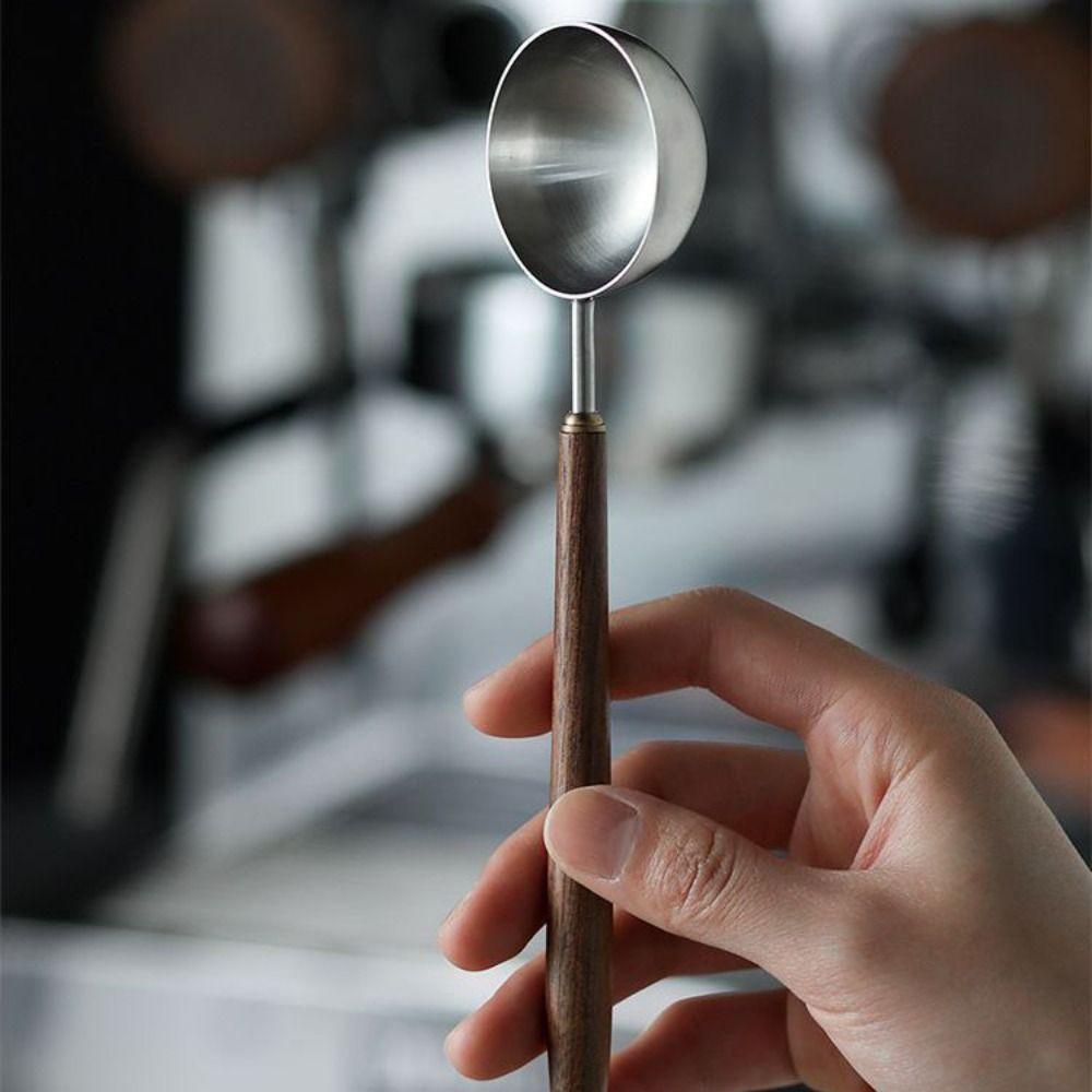 Walnut Handle Coffee Bean Measuring Spoons 304 Stainless Steel Coffee Scoop  Flour