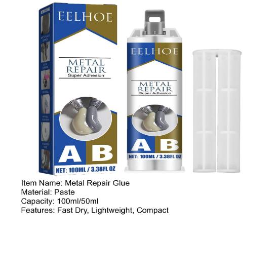 Клей для ремонта металла Быстросохнущий Сильная липкость Жаростойкий Устойчивый к старению Водонепроницаемый клей AB для металла Чугунный клей