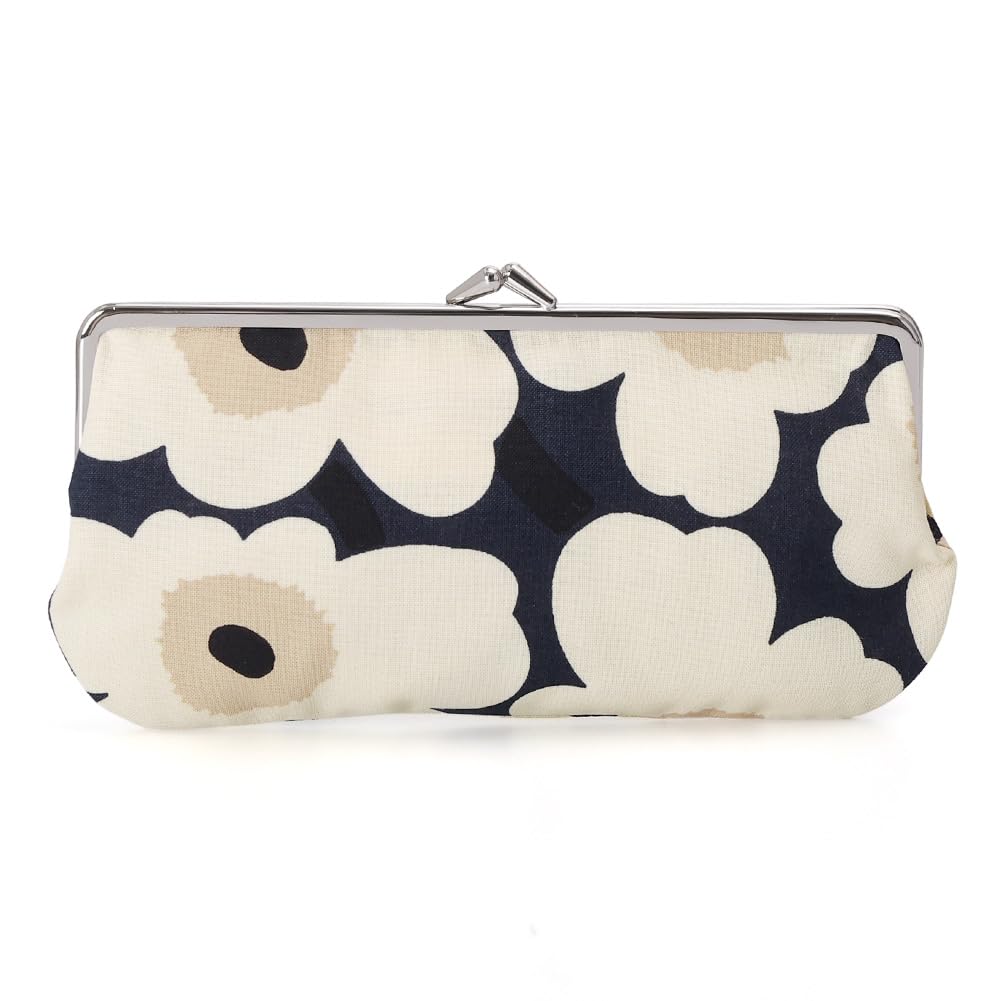 Marimekko Мини Unikko Цветочный чехол для очков, Косметичка, Держатель для мелочей, Застежка-молния, Хлопок, 74529 518, Темно-синий [Б/У]