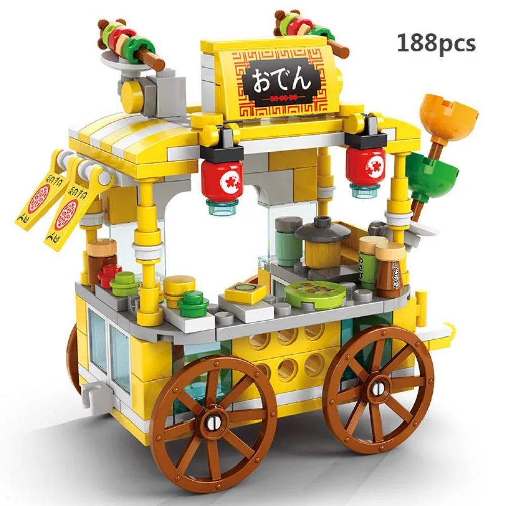 Мини-магазин, наборы для просмотра улиц, модельные строительные блоки, гамбургер, ресторан, розничный магазин, креативная архитектура, друг, город для девочек