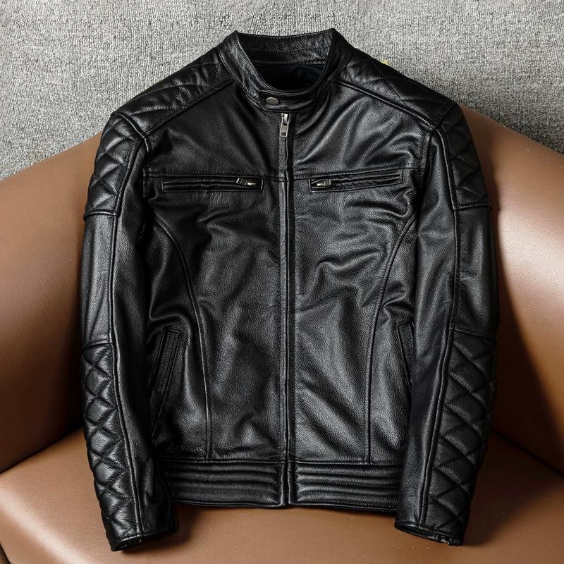 Кожаная куртка для мотоцикла Harley Davidson для мужчин из натуральной коровьей кожи, байкерское пальто, зимний наряд для езды, распродажа