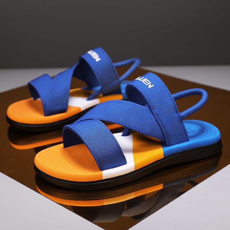 Fashion Men Open Toed Breathable Comfortable Non Slip Casual Lightweight Beach Sandals Trendy All-match Breathable Wear-Resistant Sandal