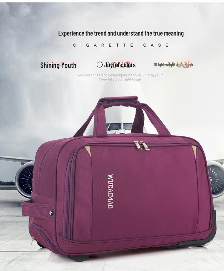 Складная сумка для багажа из ткани Оксфорд большой вместимости: Портативная дорожная сумка на колесиках 20/24 дюйма