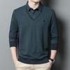 Autumn New Middle-aged Men's Long-sleeved T-shirt Business Casual Fake Two-piece Bottoming Shirt Dad Sweater