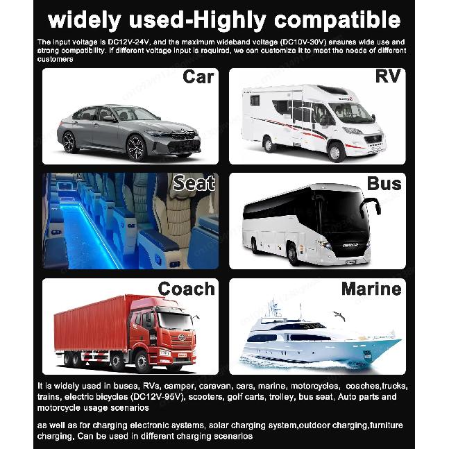 12V RV USB Outlet PD3.0 Type-C,USB-C 5V 3.1A,QC3.0 USB-A Port Panel Wall Car USB Socket Charger Adapter for Marine Bus ATV Truck