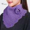 Fake Collar Flower Decoration Solid Color Knitted Scarf Soft Cozy Warm Dress False Collar Winter Accessory