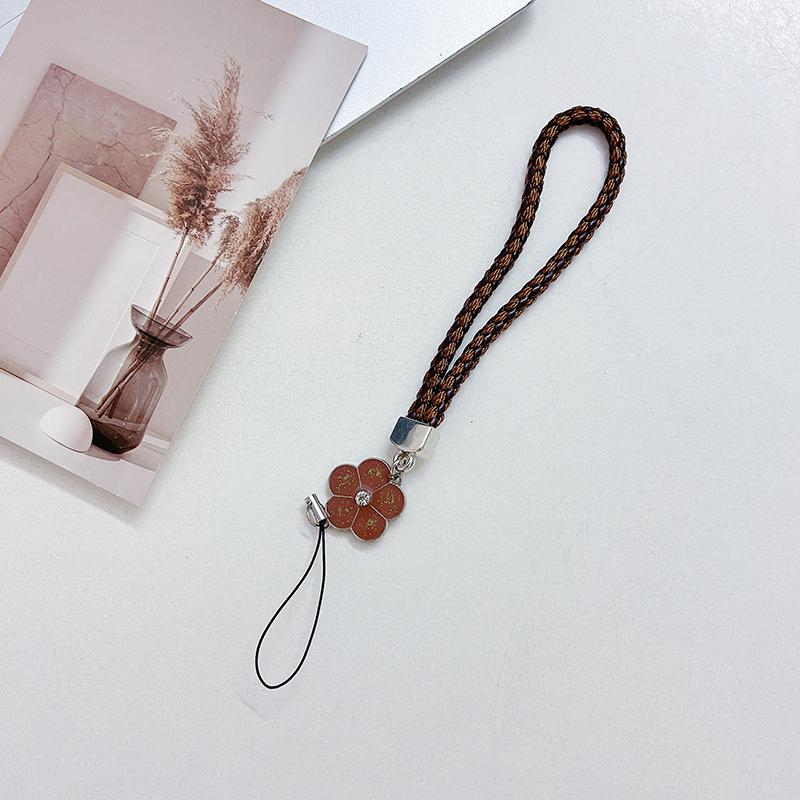 Wrist Anti-Lost Hanging Cord Pu Leather Rope Flower Mobile Phone Strap Cell Phone Lanyard Mobile Phone Lanyard Keychain