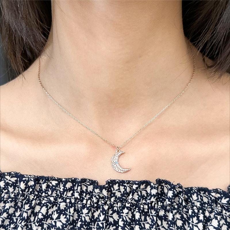 Корейская легкая роскошная модная бижутерия женское ожерелье с луной простая подвеска в виде полумесяца ключичная цепочка