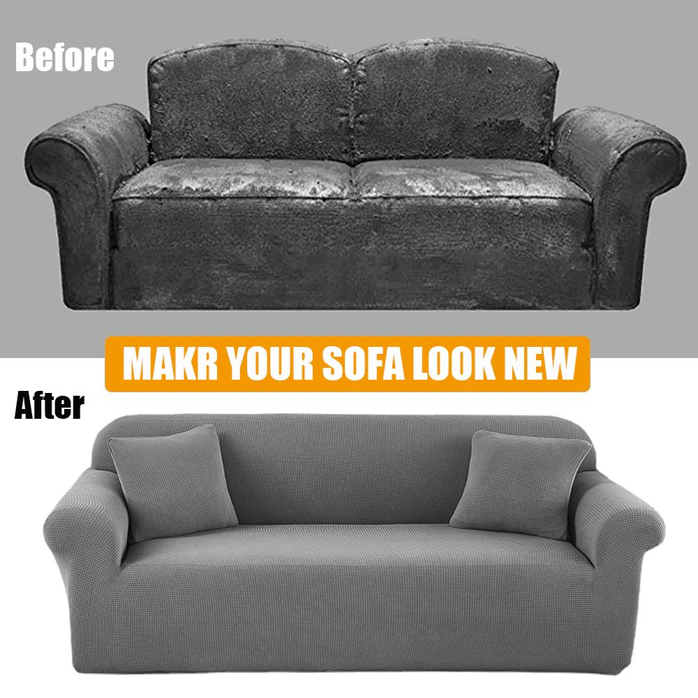 Водонепроницаемые эластичные чехлы для диванов, однотонные чехлы для диванов, L-образный угловой чехол для дивана, защитные чехлы для диванов, 1/2/3/4 сиденья