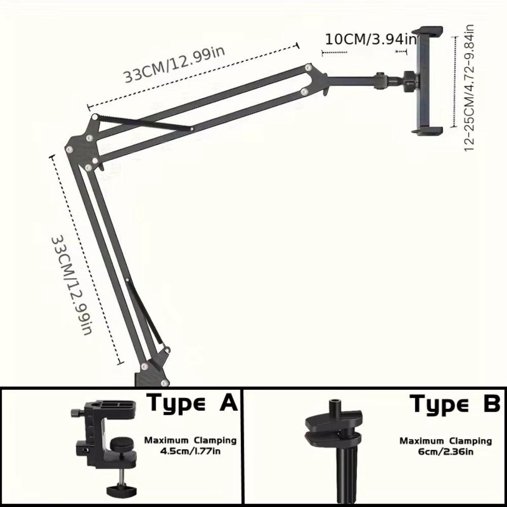 Adjustable Bed Tablet Holder Long Arm Lazy Bracket for 4.7-13" for iPad Mini Air Pro
