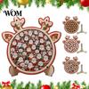 Decorative Jigsaw Puzzles Christmas Reindeer Puzzle Decoration, Santa Claus Cat Elk Theme Seasonal Toy, Festive Wooden Set for Holiday Gift