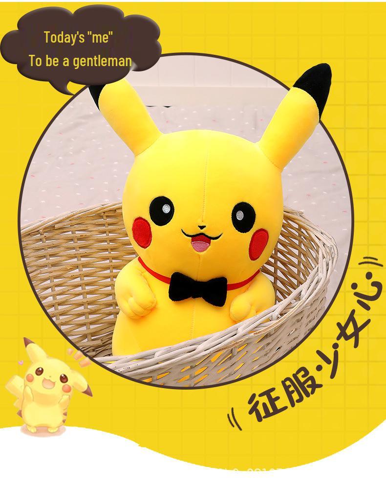 Bowtie Pikachu Plush Toy: Birthday Gift & Sleep Comfort Pillow