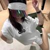 Womens Loose Fit Cotton Short Sleeve T-Shirt Round Neck Casual Graphic Tee 2025 Korean Style