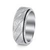 Fashionable Titanium Steel Jewelry Punk Style 8mm Pattern Mesh Rotatable Vacuum Plated Frosted Ring
