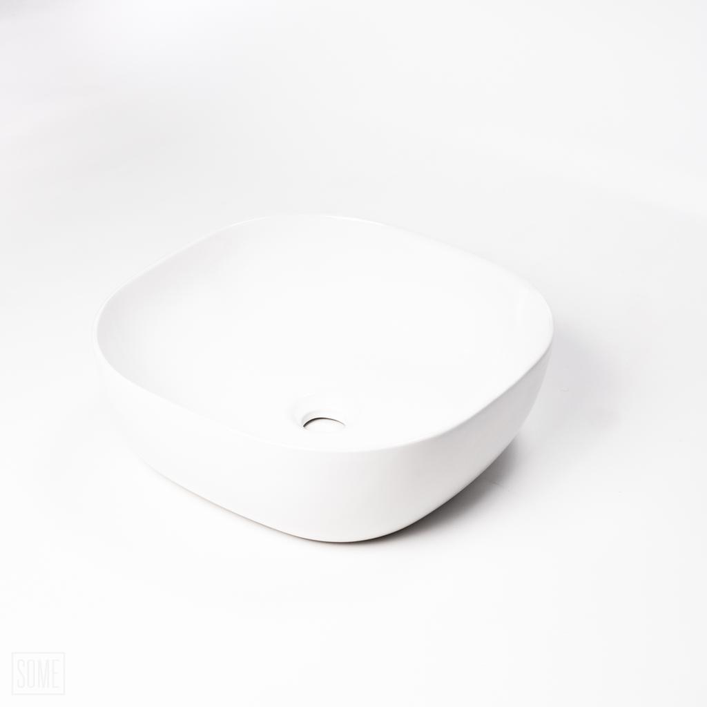 Some Pancia countertop washbasin 425X425 round white gloss BT2007