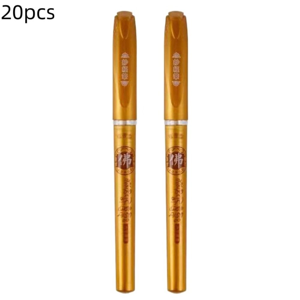 100/20 Pcs Large Capacity Glitter Gold Pen Refills 0.7mm Scripture Copying Penholder Art Drawing