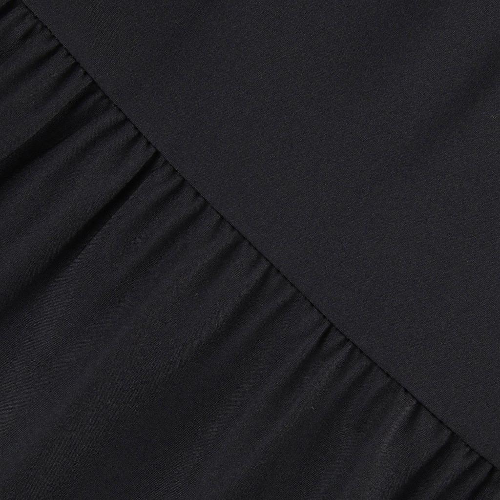 Женская мода с v-образным вырезом, свободные плиссированные качели, однотонные повседневные шифоновые платья