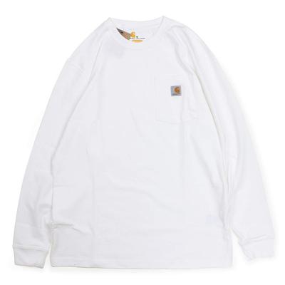 Футболка Carhartt carhartt с длинным рукавом и карманом WORKER POCKET LS K126 белая M Футболка ФУТБОЛКИ [item]