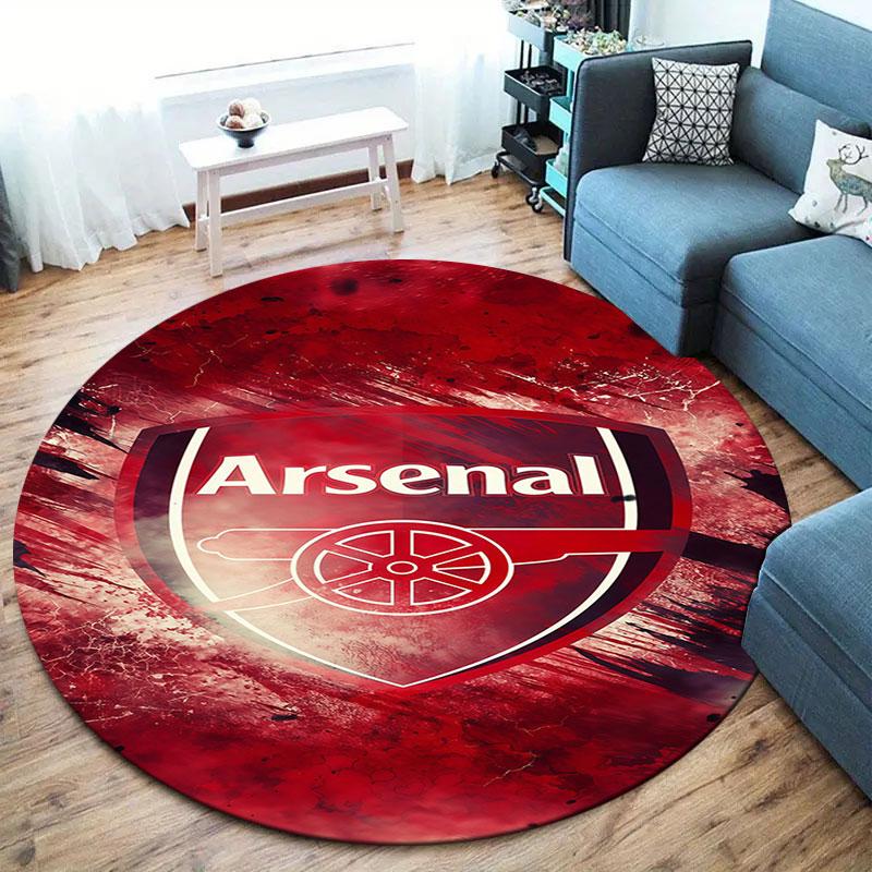Arsenal F Round Area Rug,Carpet Rug for Living Room Bedroom Sofa Playroom Decor,Non-slip Floor Mat