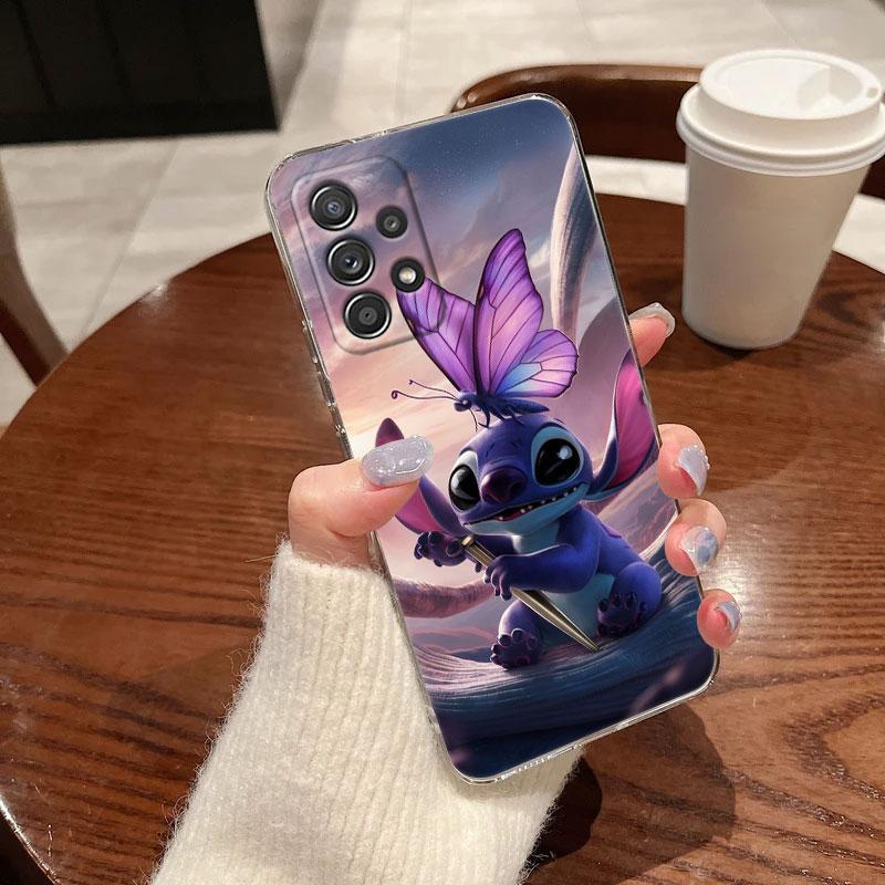 Прозрачный чехол Stitch Disney для Samsung Galaxy A57 A37 A56 A36 Чехлы A55 A54 A35 A26 A07 A17 A16 A06 A34 A15 Мягкая противоударная крышка