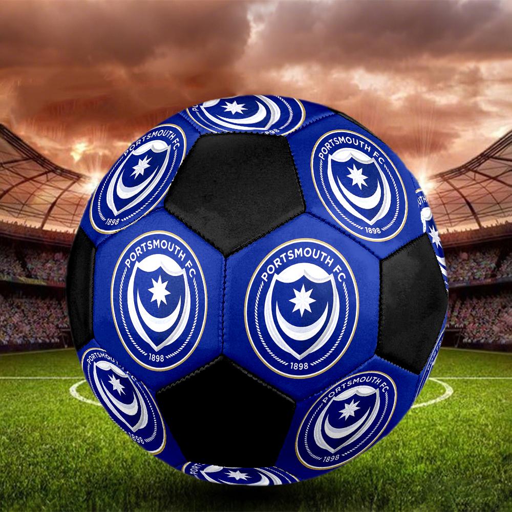 Portsmouth FC Soccer Ball, colorful, suitable for all ages, machine-stitched, PVC material, competition grade, durable and high bounce
